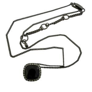 Givenchy Black Crystal Necklace Square Pave